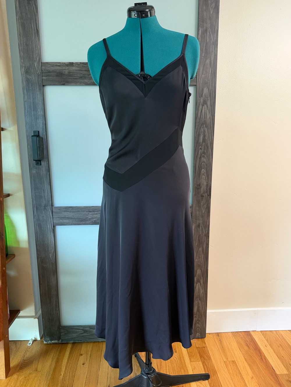 Ramy Brook Black V-Neck Asymmetrical Midi Dress - Size 2